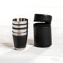 4 Shotglas Med Etui