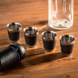 4 Shotglas Med Etui