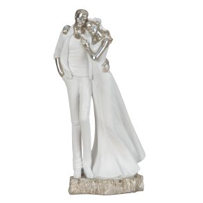 Brudepar Figur i Slv og Hvid