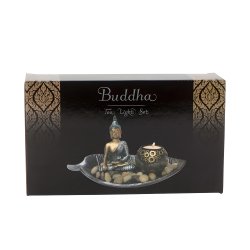 Buddha St med Fyrfadslys Holder