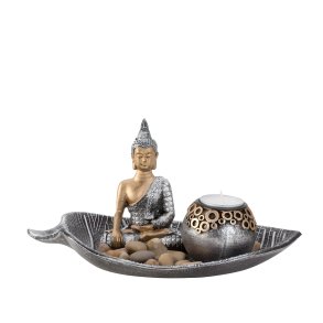 Buddha St med Fyrfadslys Holder