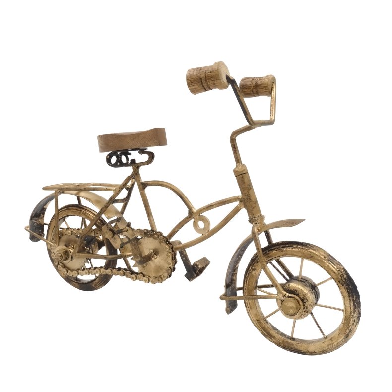 Dekorativ Metalcykel i Guld