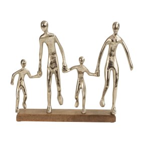 Familie Figur i Tr og Metal