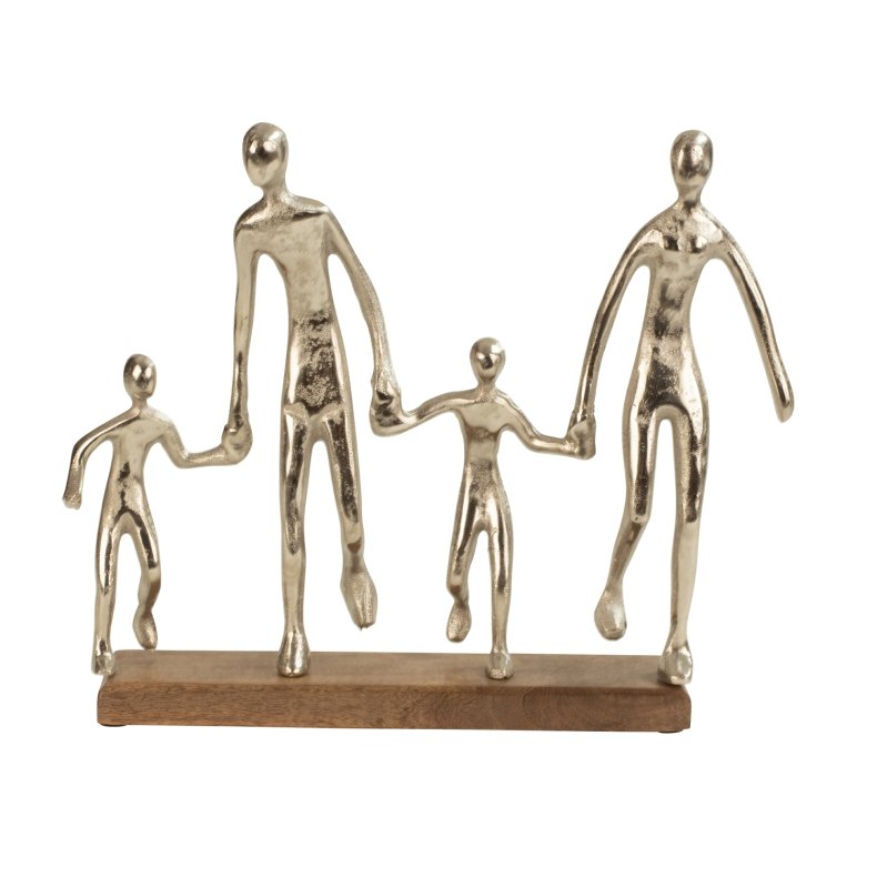 Familie Figur i Tr og Metal