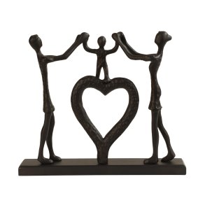 Familie Figur med Hjerte p Trbase