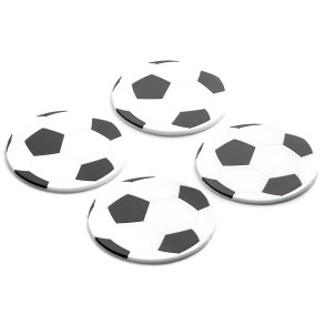 Fodbold Glasbrikker - 4 stk.