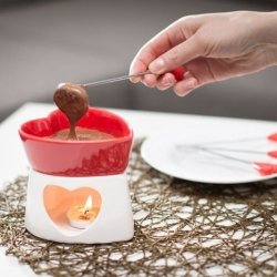 Hjerteformet Chokoladefondue