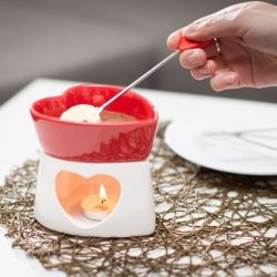 Hjerteformet Chokoladefondue