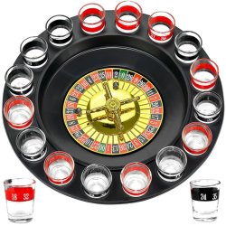 Roulette Drukspil Med 16 Shotglas