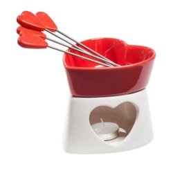 Hjerteformet Chokoladefondue