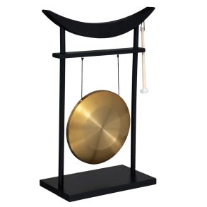 Guldfarvet Gong p Stativ - 70 cm