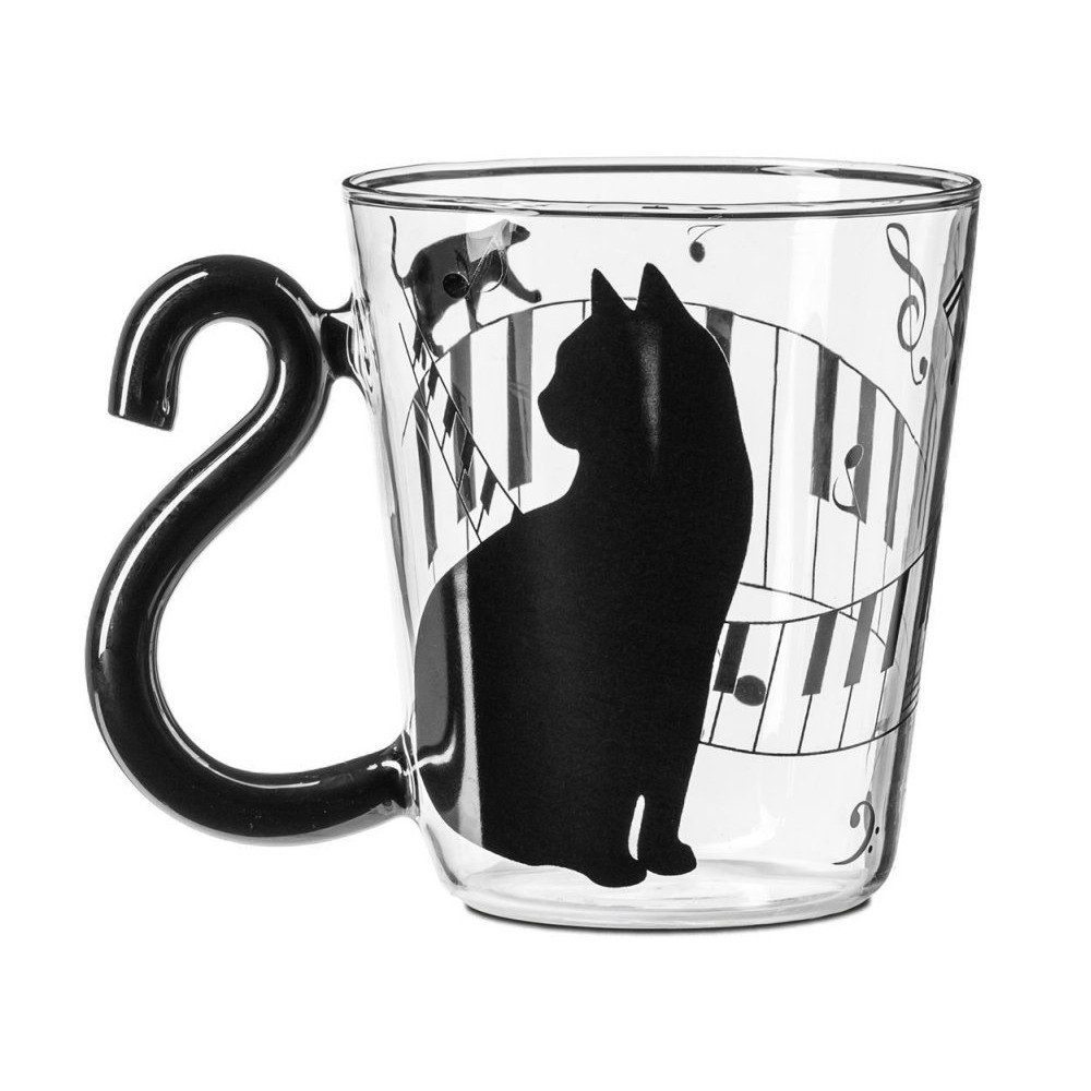 sæt Risikabel bælte Katte glas med et håndtag i form af en kattehale