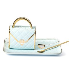 Hndtaske Krus med Tallerken og Guldske