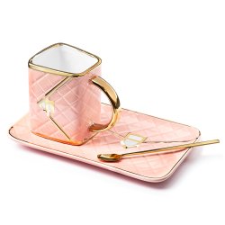 Hndtaske Krus med Tallerken og Guldske