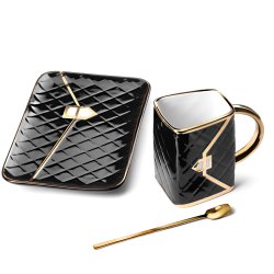 Hndtaske Krus med Tallerken og Guldske