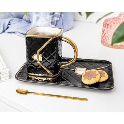 Hndtaske Krus med Tallerken og Guldske