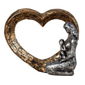 Hjerteformet Skulptur med Mor og Barn