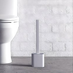 Hvid toiletb�rste i silikone