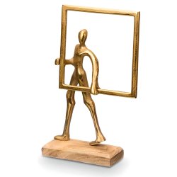 Mand i Guldfarvet Ramme - Figur