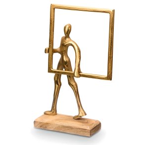 Mand i Guldfarvet Ramme - Figur