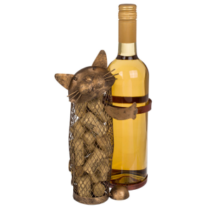Metal Vinholder - Kat med plads til korkpropper