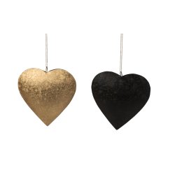 Metalhjerte i Sort og Guld