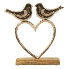 Metalhjerte med fugle p trfod