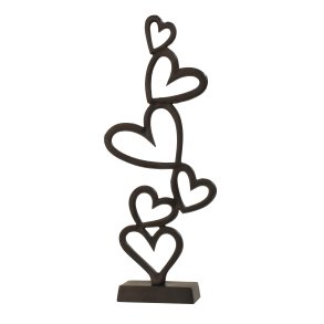 Metalskulptur med 6 Hjerter
