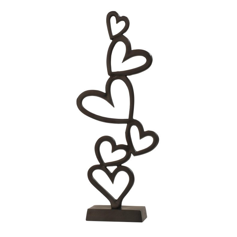 Metalskulptur med 6 Hjerter