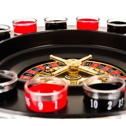 Roulette Drukspil Med 16 Shotglas