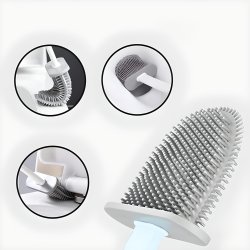 Hvid toiletb�rste i silikone