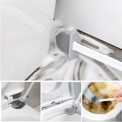 Hvid toiletb�rste i silikone