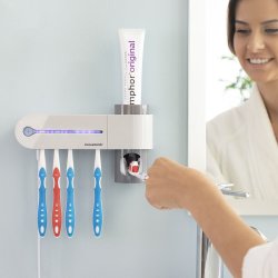 UV-Tandbrsteholder-Sterilisator med Tandpasta-Dispenser