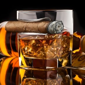 Whiskyglas med Cigarholder